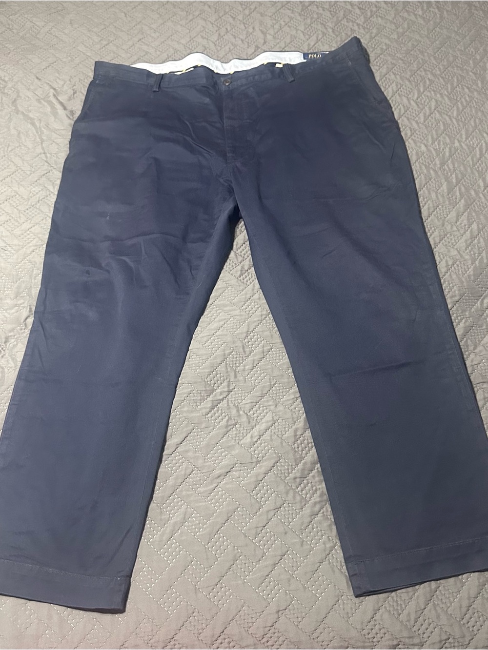 Polo Ralph Lauren Stretch Cotton Twill Chino Pants Mens 46x30 Blue Classic Fit
